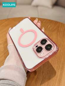 1pc Koolife Magnetic Wireless Charging Full Body Protective Case With Lens Film, Anti-Fall Airbag, PC+TPU Material, Compatible With IPhone 17 Pro Max/17/17 Pro/17 Air/11/12/12 Pro/12 Plus/13/13 Pro/13 Pro Max/14/14 Pro/14 Pro Max/15/15 Plus/15 Pro/15 Pro Max/16/16 Plus/16 Pro/16 Pro Max/16e - Pink - View 2