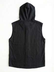 Men's CasualLinen Hooded Tank Top | Exquisite Design | Essential For Summer | Easy To Match, Showcasing Your Style - Black - View 3