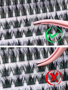 HINARIN 224 piezas Pestañas postizas en racimos de estilo D en 3 estilos, pestañas naturales en racimos, extensión de pestañas, extensión de pestañas individuales DIY - D - Ver 6