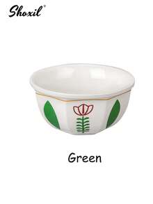 shoxil 1个沙特风格陶瓷甜点碗，郁金香花纹，可作零食碗、酸奶沙拉水果碗、坚果碗、托盘、甜点杯，适用于下午茶、家庭聚会、节日礼物、酒店、节日派对用品、斋月礼物分发。