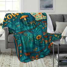 Retro Western Cowboy Theme, Cowboy Boots, Cowboy Hats, Cacti, Feather Design Patterns, Modern Home Style,Super Soft Flannel Printed  Blanket,As Birthday Gifts, Family, Wedding, Souvenir Blankets, Polyester Blankets Suitable For All Seasons, Washable, Machine Washable, Lightweight, Breathable, Comfortable, Warm, Unique, 280gsm For Him, Her Personalized Ideal Gifts For Her, Him, Family, Boyfriend, Girlfriend, Father, Family, Mother, Lover, Daughter, Son, Grandfather, Grandmother, Teacher,Doctor, Nurse,Friend, Classmate, Pet.Perfect Nap, Camping, Travel, Home, Daily Life, Office Decoration, Birthday, Anniversary, Valentine's Day, Thanksgiving, Graduation Season,Christmas, Halloween, Mother's Day, Father's Day, Wedding, New Year Gifts ,Sofa,Bed,Car,Bedroom,Living Room,Office,  Outdoor Camping, Beach,Wall Decoration - 多色30 - 查看 5