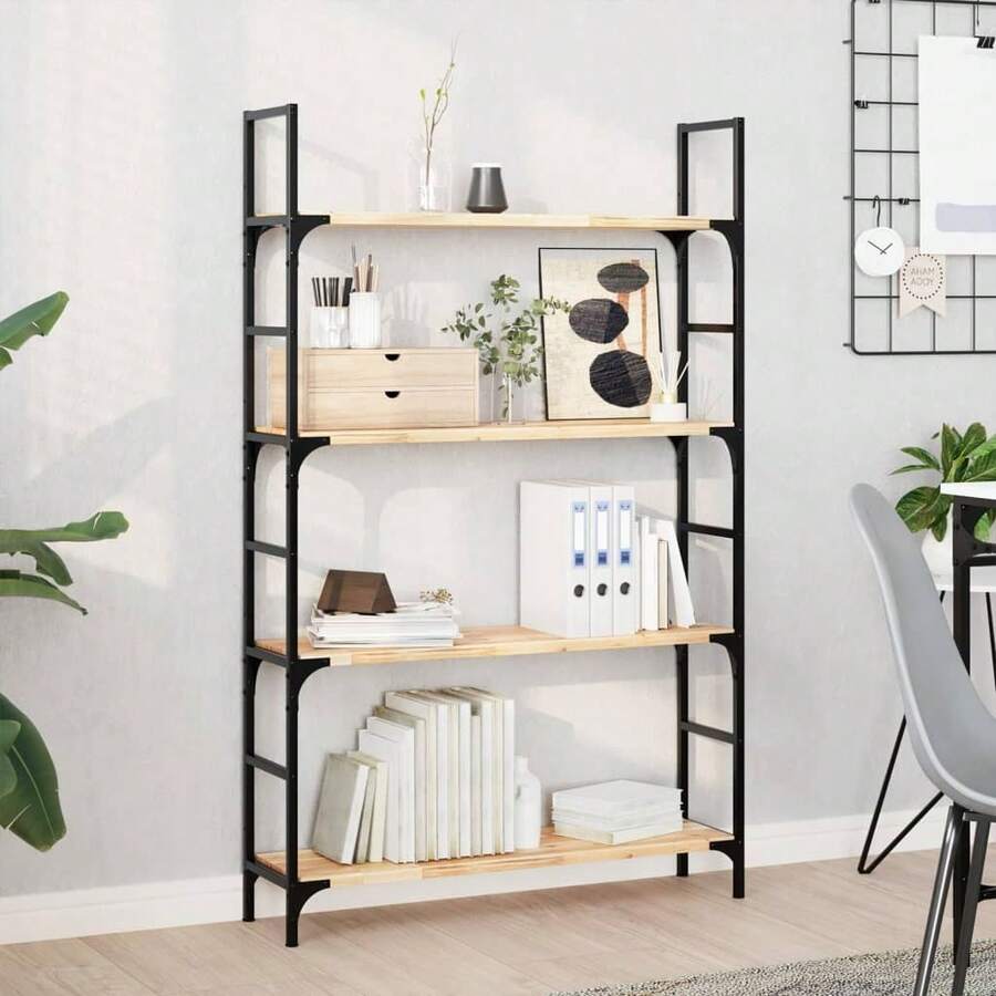 Larryhot Mensole da Parete 4 pz 80x20x2 cm Legno Acacia Non Trattato, Facile da assemblare, dall'estetica elegante e raffinata, pratica per riporre gli oggetti, la scelta ideale per l'organizzazione e la decorazione domestica - Castano - Visualizzare 1