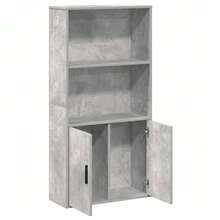 Larryhot Estantería de madera de ingeniería gris hormigón 60x24x120 cm, Fácil de montar, elegante y hermoso, y conveniente para almacenar artículos, es una opción ideal para el almacenamiento y la decoración del hogar. - Gris - Ver 6