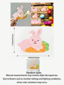 50 piezas Envoltorios para Chupetes de Pascua, Soportes para Chupetes, Tarjetas Decorativas de Caramelos con Conejo, Tarjetas de Chupetes con Conejo, Tarjetas de Caramelos con Conejito Rosado Lindo DIY, Tarjetas de Regalo con Dibujos Animados de Conejo, Tarjetas Decorativas de Glaseado con Conejo, Adecuado para Decoraciones de Fiestas, Regalos Festivos, Regalos de Pascua - Multicolor - Ver 7