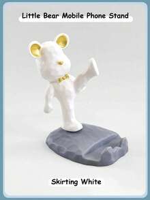 1pc Cartoon Bear Phone Holder Desk Decor Craft, Suitable As Birthday, Children's Day, Easter, Halloween, Christmas Gift, Slouchy Phone Stand Desk Ornament Bear Holder - Multicolor - View 7