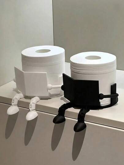 Creative Human Figure Toilet Paper Holder - Made Of ABS Plastic, Can Be Used For Toilet Paper Storage, Home Decor, Desktop Organization, Suitable For Bathroom, Bedroom, Living Room, Ideal For Halloween, Thanksgiving, Christmas Decoration And Gift For Family/Host, Minimalist Style