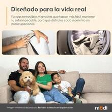 Sofá Seccional Modular 3 Plazas Beige + Pillow Pack Fácil de Ensamblar y Adaptable - Beis - Ver 5