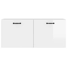 Larryhot Mobile a Parete Bianco Lucido 80x36,5x35 cm Legno Multistrato, Facile da assemblare, dall'estetica elegante e raffinata, pratica per riporre gli oggetti, la scelta ideale per l'organizzazione e la decorazione domestica - Bianco - Visualizzare 5
