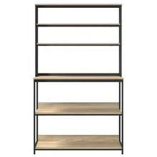 Larryhot Estante de cocina Roble Sonoma 100 x 40 x 168 cm, Fácil de montar, elegante y hermoso, y conveniente para almacenar artículos, es una opción ideal para el almacenamiento y la decoración del hogar. - Marrón - Ver 6