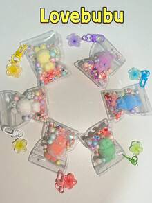 1个透明可爱吊坠包挂件口袋挂件，毛绒材质，摇摆钥匙扣，派对背包挂件，派对礼物，个性化礼物，新年礼物，情人节礼物，返校背包挂件，海豹造型，钥匙扣，糖果贴纸（钥匙扣可自由安装和拆卸于包侧孔） - 彩色 - 查看 1