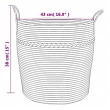 vidaXL Panier de rangement grigio e bianco Ø43x38 cm in cotone - Multicolore - Visualizzare 9
