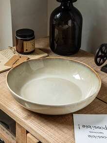 1 pieza Tazón de ensalada/sopa de cerámica hecho a mano de 8.5 pulgadas, capacidad de 1075ML, vajilla de alta calidad y duradera de grado restaurante, apta para aperitivos, pasta, postres, regalos festivos, platos de aperitivos, decoración de mesa festiva, vajilla artística - Multicolor - Ver 5