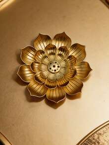 1 Retro Lotus Incense Burner/Stand, Elegantly Designed And Compact, Suitable For Living Rooms, Bedrooms, And Coffee Tables. Incense Accessory. - Multicolor - View 2