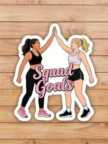 1pc Team Goal Fun Sticker - A Striking And Vibrant Sticker That Can Be Placed On Laptops, Water Bottles, And Other Items To Represent Your Team - Multicolor - View 1