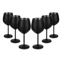 TendenciaJuego De 2 Copas De Acero Inoxidable Para Vino, 18oz Negro NegroCalidad premium - Negro - Ver 4