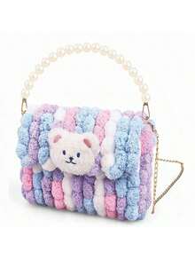 DIY手提包，毛绒，手工编织面料包，女孩生日礼物，卡通毛绒斜挎包 - DIY工藝包 - 查看 7