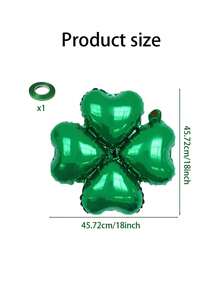 4/8/12个装圣帕特里克节四叶草铝箔气球，18英寸绿色四叶草气球，适合婴儿派对、春绿色圣帕特里克节生日派对装饰 - 彩色 - 查看 2