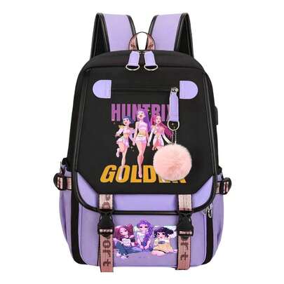 K-Pop D-Emon H-Unters Bag Outdoor Travel Backpack Double Shoulder Bag School Bag Laptop Bag Luggage Bag Men's And Women's The Same Style Backpack Durable And Wear Resistant Daily Travel Business Work Bag