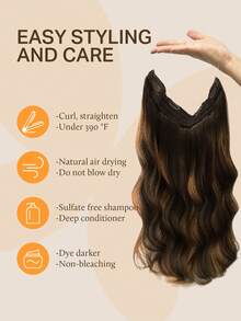 DOORES Hair Extensions With Hair Rings, 100% Human Hair, 12-22 Inches, 70-120g, Invisible Natural Black To Chestnut Brown, With Adjustable Clips And Invisible Steel Wire - S1B/6/1B - View 5