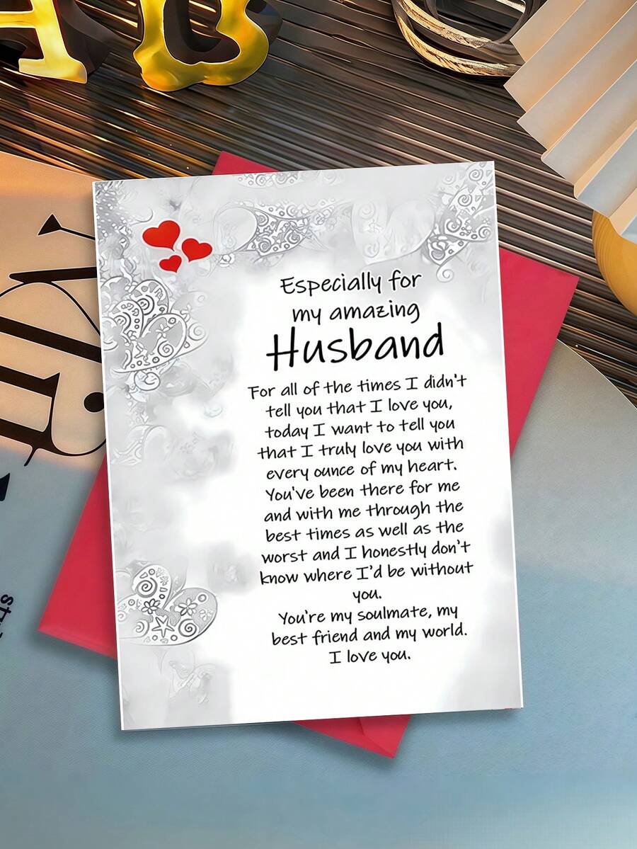A Romantic Valentine's Day Card For Husband, Boyfriend, Wife, And Girlfriend - Paper Greeting With Envelope To Express Universal Love Perfectly Suited As A Confession Or Relationship Celebration - Multicolor - View 1