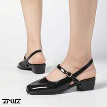 女士平底便鞋，通勤工作鞋，不易疲劳 - 黑色 - 查看 4