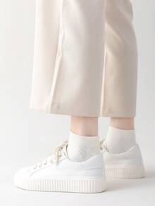 7 đôi tất thể thao cổ ngắn màu đen trắng dành cho nam và nữ, mềm mại, thoải mái và thoáng khí, phù hợp cho mọi mùa. - trắng - Xem 4