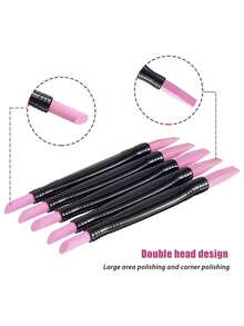 3pcs/1pc Double-Headed Nail Polish Pen, Nail File, Multi-Functional Exfoliating And Repairing Pen, Fine Sanding Stick - Baby Pink - View 8