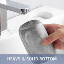 Marble Grey Toothbrush Holders - 2 Ceramic Toothbrush Holders For Bathrooms Toothbrush Toothpaste Holders Set, Grey Bathroom Tumbler Cups Reusable Toothbrush Mouthwash Cup, Bathroom Counter Organizer.,1pcs,GreyMarble - Đá cẩm thạch xám - Xem 5