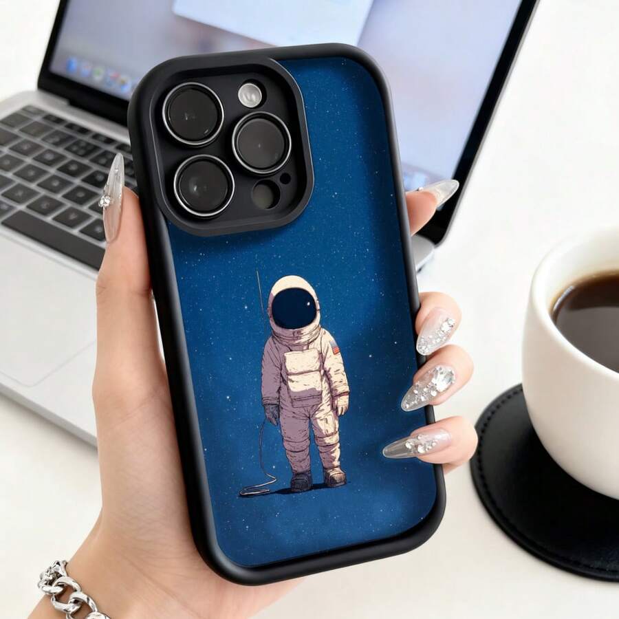 Funda de teléfono de moda, compatible con varios modelos de , y , diseño de astronauta explorador espacial para modelos de , y , protector de teléfono, funda de pareja, regalo para novio o novia, presente de vacaciones, este es un regalo popular para amigos o socios, adecuado para ocasiones de negocios. Duradera, resistente a las manchas y a las huellas dactilares, esta nueva funda para teléfono de hombres y mujeres es un gran regalo. - Negro - Ver 1