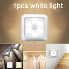 1 pièce/3 pièces Veilleuse LED à détecteur automatique, lampe murale sans fil, alimentée par batterie, convient pour les escaliers, les armoires, la salle de bain, les marches, la chambre à coucher, le couloir, la décoration intérieure - Argent - Voir 13