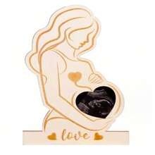 1件圆形工艺装饰品，婴儿出生纪念牌匾，超声波扫描纪念品，送给准妈妈的纪念品 - 杏色 - 查看 8