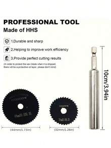 3.17英寸钛涂层高速钢圆锯片套装 - 20,000转/分钟高速，3.17英寸切割直径，六角柄适用于旋转工具（电钻、手持电钻） - 用于金属和木材切割，DIY及专业木工锯片 - 彩色 - 查看 6