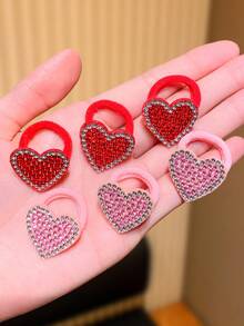 10 Peças Conjunto de Acessórios de Cabelo para o Dia dos Namorados, Scrunchies de Cabelo em Forma de Coração, Presilhas Elásticas de Cabelo com Strass, Anéis de Cabelo em Forma de Coração Fofos, Decorações de Cabelo para Adolescentes, Acessórios de Cabelo para o Dia dos Namorados, Scrunchies de Cabelo Multicoloridos com Elementos de Amor do Dia dos Namorados, Acessório de Cabelo Perfeito para o Dia dos Namorados como Presente para Meninas Adoráveis, Adequado para Uso Diário e Combinação em Fotos, Design Simples e na Moda, Dia dos Namorados para Adolescentes, Dia dos Namorados para Melhores Amigas - Multicolorido - Visão 7