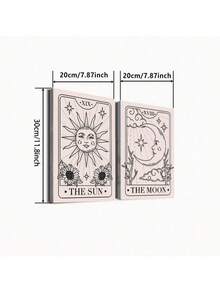 2幅抽象日月海报，油画帆布，客厅卧室墙面装饰画，防水，无框/有框 - 彩色 - 查看 11