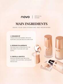NOVO Dual-Effect Concealer Foundation, Creates Creamy Complexion, Suitable For All Skin Types, Oil-Control & Long-Lasting, Ideal For Gifting, Women's Brand, Students & Working Class, Perfect For Festivals, Birthdays, Fashionable Makeup - N402 SHELL IVORY - View 5