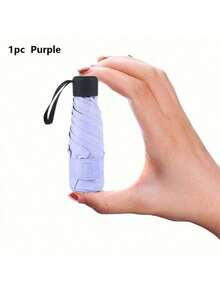 1把迷你口袋伞，防紫外线，可折叠便携，适合学校、办公室、家庭、旅行使用。 - 彩色 - 查看 12