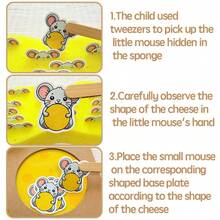 qixi 1pc Children's Clip Clip Fun Clip Toy, Develops Thinking, Shape Recognition, Fine Motor Skills, Educational Matching Game - Multicolor - View 6