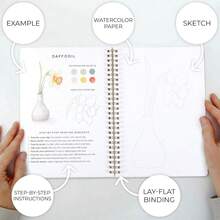 (28 Pages/300gsm Specialty Paper/191g/No Paint Brush) Beautiful Watercolor Colouring Book For Beginners - Relaxing & Easy To Paint Water Coloring Book With Floral Designs - Crafted With Top-Notch Watercolor Paper And A Durable Art-Paper Cover - Spark Creativity And Joy: The Perfect Gift For Adults - Multicolor - View 7