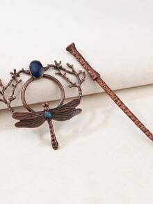 Retro Dragonfly Hairpin Wind Hair Stick Fashion Antique Color Hair Accessories Dress Up Headwear, Bun Extension, Hair Styling Pins - Multicolor - View 4