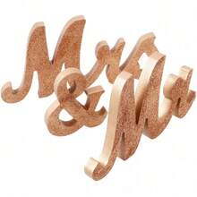 Mr & Mrs Sign For Wedding Table, Large Mr And Miss Wooden Letters, Party Decoration Head Table Wedding Wood Letter, Just Married Sign Anniversary Party Valentine's Day Decor, Silver 2 - M - Xem 4