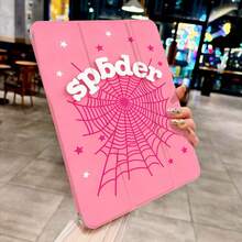 DECOPHONE 1个粉色蜘蛛网图案平板电脑保护套，适用于iPad 10.2英寸、iPad Pro 11英寸（2021/2020/第十代）、iPad（A16）11英寸第十一代（2025），带笔槽、防震设计和支架，是送给家人和朋友的浪漫万圣节礼物。 - 彩色 - 查看 5