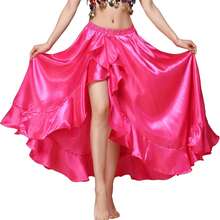 Fashionable Long Dance Dress, Made Of Polyester Fiber, Women's Satin Double Slit Ballet Skirt, Suitable For Belly Dance, Dance, Flamenco Dance And Rock Dance (3 Styles Available) - Multicolor - View 12