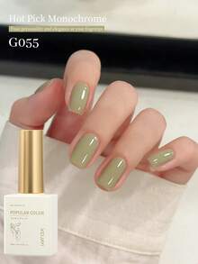 XEIJAYI 1 Stück 15ml Bohnen Grün Gel Nagellack - Langanhaltender Glanz, hochsaturierter Glanz, feste und langanhaltende Nagelkunst Gel für Salon Nagel-DIY Frauen Geschenke Nägel - Lindgrün - Übersicht 4