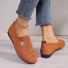 Spring/Summer 2026 Ladies Mary Jane Style Flats, Match Skirts & Casual Outfits, Elastic Strap Detail, Rubber Outsole, Suitable For Commute & Shopping - 棕色 - 查看 3