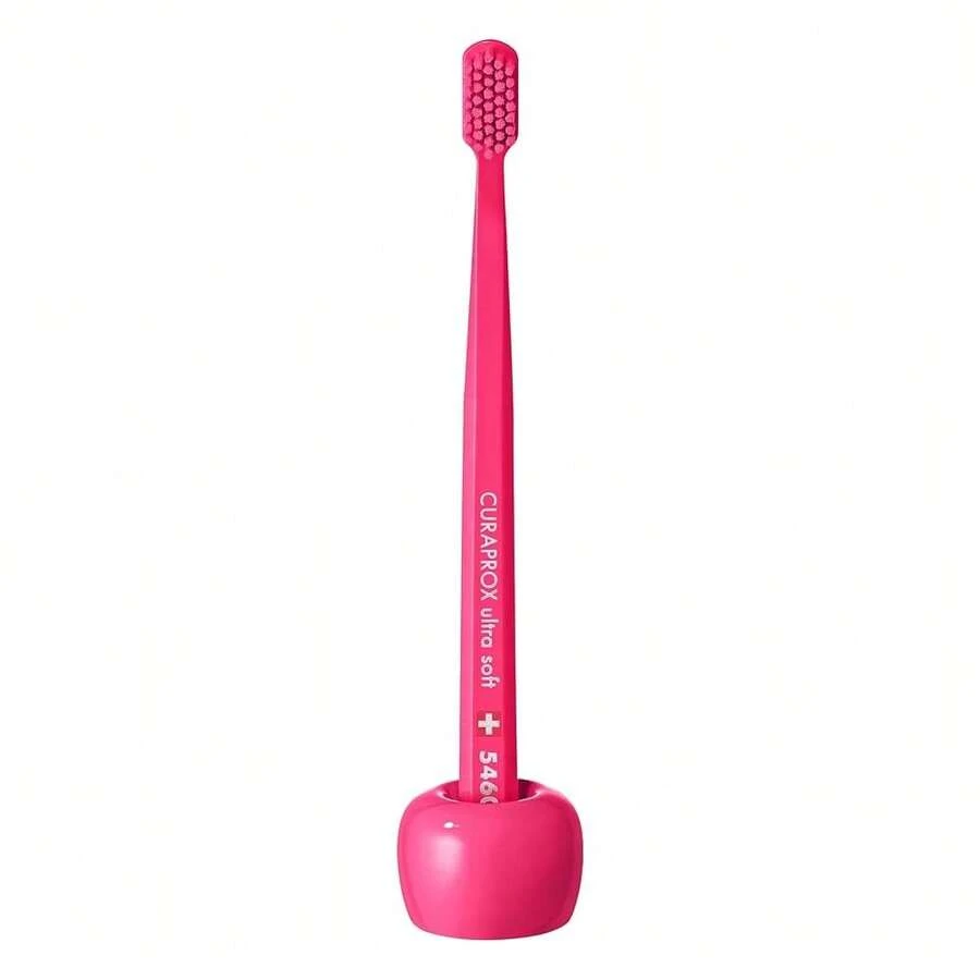 Curaprox Toothbrush Holder – Ceramic Stand For Manual & Electric Toothbrushes | Magenta, Single Pack | Swiss Made,Magenta - 品紅 - 查看 1