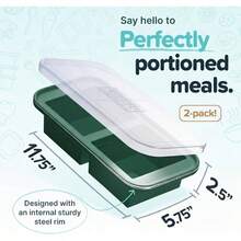 2 Cup Silicone Freezer Molds With Lids U2013 Soup For Freezing Lasagna, Leftovers, Soups, Sauces, Casseroles, Meal Prep Meals And More U2013 Aqua 2 - Pack - Cải xoăn + Gói 2 cái - Xem 6