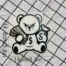 1pc Fierce Bear Motorcycle Laser Effect Vinyl Decal Sticker - Self-Adhesive Waterproof Sticker, Suitable For Motorcycle Body, Fairing, Bumper - Durable Scratch-Resistant Decoration - A - View 7