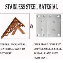 30pcs Furniture & Cabinet Reinforcement Plate - 90° Angle Bracket For Repair And Strengthening, Rust-Resistant Stainless Steel