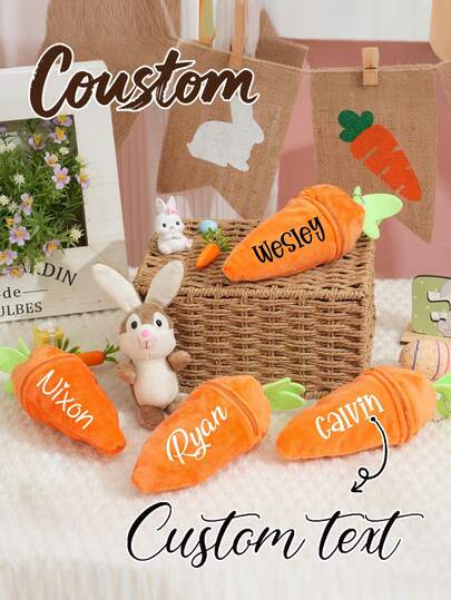 Llavero personalizado de conejo de Pascua, bolsa reversible de zanahoria, conejo de Pascua personalizado, conejo de zanahoria reversible, juguete de conejo de zanahoria, regalo de Pascua para amigos, regalo del Día de San Valentín, adecuado para la familia