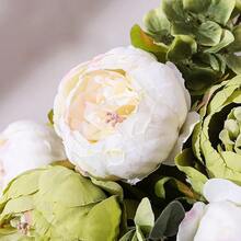 Duovlo Fake Flowers Vintage Artificial Peony Silk Flowers Wedding Home Decoration,Pack Of 1 (New Green),20.87*3.5,NewGreen - 新綠 - 查看 6